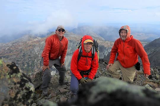 Red jacket day on the summit