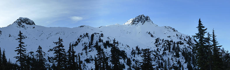 Annette and Mount Ann - Earlier today this is the ridge we traversed