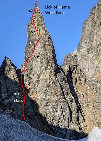 Our route up the west face