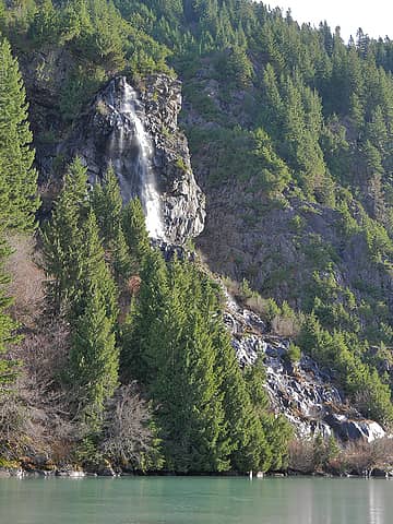 Upper water fall. "didja make it to the falls".  Apparently this is very important. 
Goat Lake, WA 01/31/15