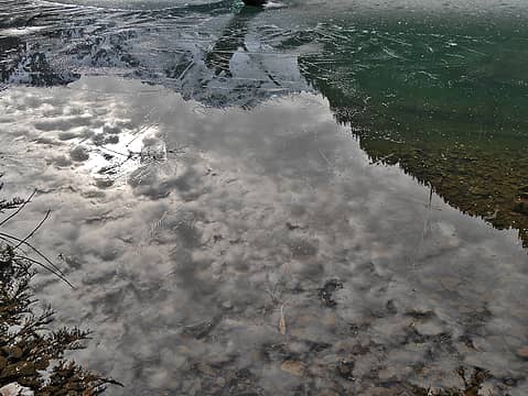 Cloud reflections. 
Goat Lake, WA 01/31/15