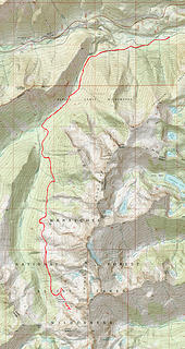 GPS track of Wildhorse Creek towards Snowgrass, return at ~6200ft
