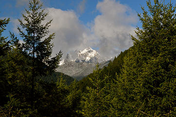 Mount Constance from a turn out on the way to the trailhead. Will the weather hold?