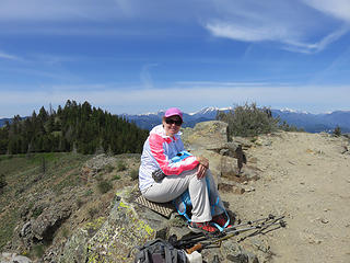 Jeanette on Twin Peaks East summit.