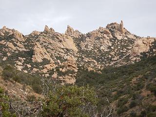pinnacles east of the main peak