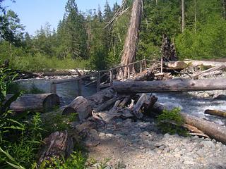 Log bridge over West Fork Foss River