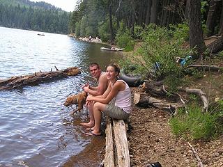 The kids chillin' at Lake Easton