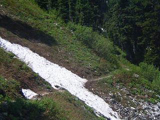 One of many snow banks athwart the PCT