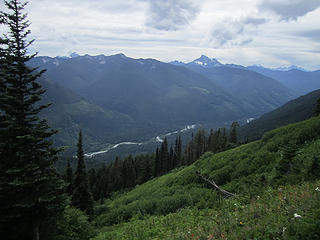 View from the meadows on the Suiattle River valley