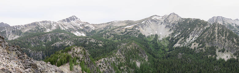 Switchback - Cooney Lakes Basin and approach saddle to the ridge between Switchback and Martin