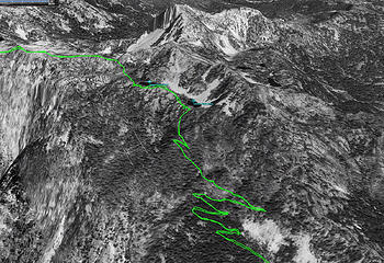 Escondido Ridge below Vista Tarns was not burnt out in 1998 imagery