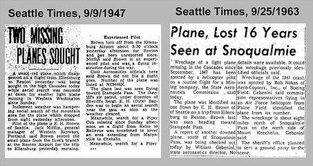 Seattle Times articles related to this plane wreck