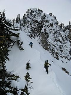 Working down the ridge, with ChokTwin Point behind