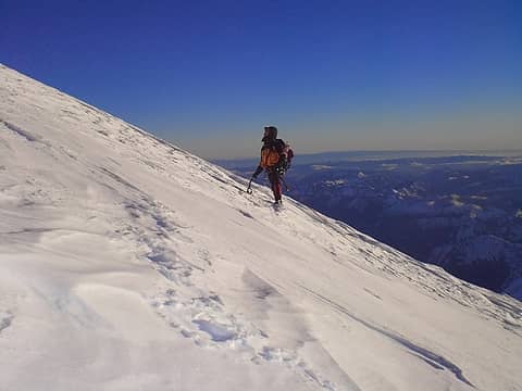 Franklin nearing the summit of Mt. Rainier.  December, 2009.