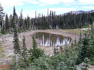 This unnamed pond was full when I camped next to it a month ago