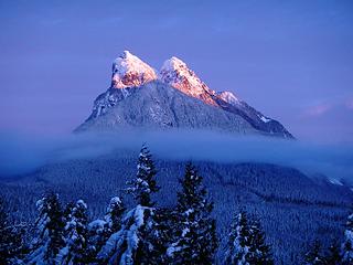 Winter Alpenglow Mount Baring