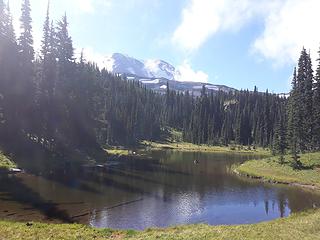 Then I retraced my steps from the day before. This is the pond on the Highline Trail just above where it leaves the PCT.