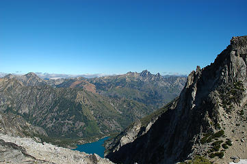 View of Colchuck Lake from the top of Aasgard Pass.