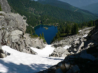Rock Lake as seen from ridge heading up to Panorama Lake 7.23.06.