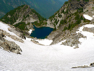 Purvis Lake as seen from the gap W of Malachites summit 7.23.06.