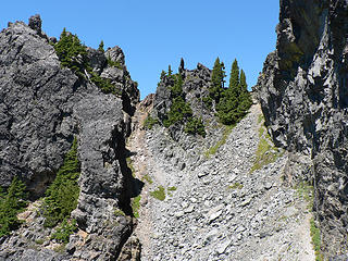 Looking back at the gap from the S side 7.23.06.