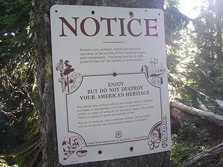 Plaque found at Yellow Aster Butte Tarns.