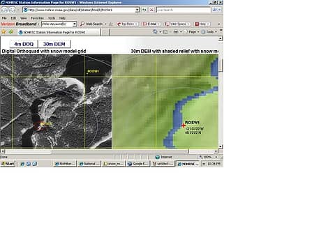 Ross Dam remote sensing site shown on a LanSat digital photo and on a map produced from that photo.