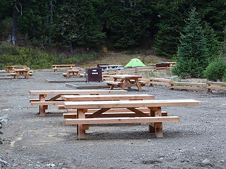 Mowich Lake campground Lots of new benches/wood barriers. I guess some new sources of firewood, LOL!