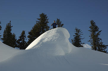 Jeremy on the deathly cornice - don't jump man, don't do it!