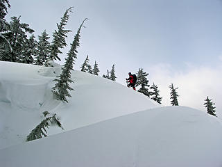 Matt gaining a drift along the ridge.