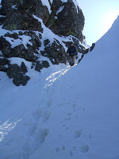 Jim descending the chute