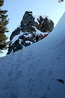 Opus and Jack descending chute.