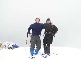 Guys on the first snowshoe summit!