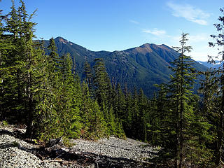 Defiance and Bandera from the trail.