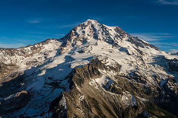 Flying up and around Mount Rainier towards Dusk.  Zeiss 16-35 and 55mm and sony a7r2`