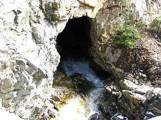 Creek emerging from tunnel - Watch for falling rock!!!!