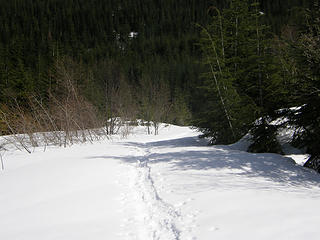Mt. Washington well traveled route leaving clearing spot.