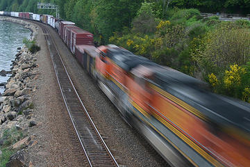 Train breezing by at Carkeek