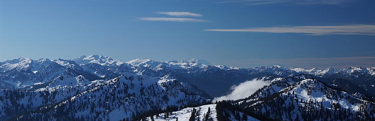 Panorama of Alpine Lakes Wilderness (from Jove Peak)