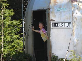 Cooling off in the Hiker's Hut on West Tiger 1