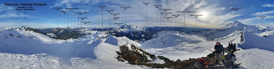 Coleman Pinnacle Summit Panorama. Annotated by Jake Robinson.