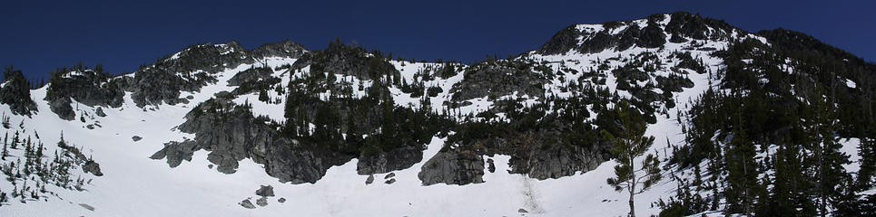 Looking at the headwall area in Eightmile Basin