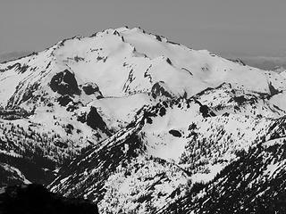 Mount Daniel black and white as seen from the summit of Eightmile mountain.  Alpine Lakes wilderness, Washington.