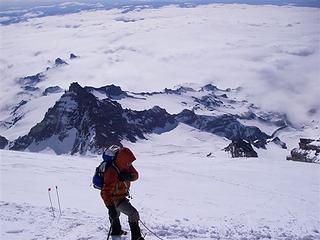 looking down to Little Tahoma