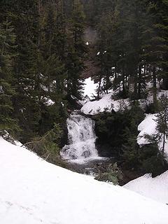 Waterfall on DeRoux Creek below creek crossing