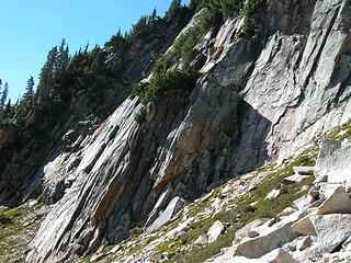 Rock strata over the talus slope