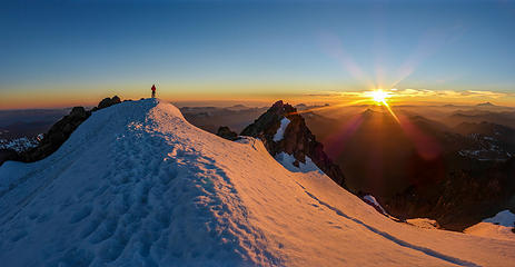 Sunset from the summit of Glacier Peak