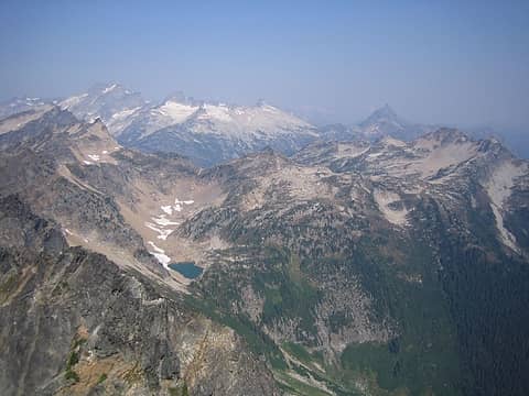Sitting Bull Summit View, Dome in backround.  Bannock Lakes lie over the ridge on right.