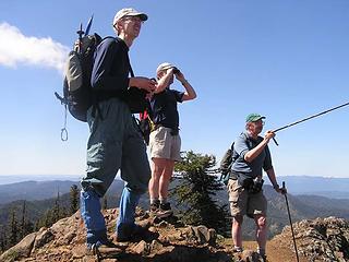 More pointing and looking by explorers on Iron Bear Peak