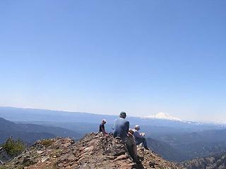 Theboys and Rainier from summit of Miller